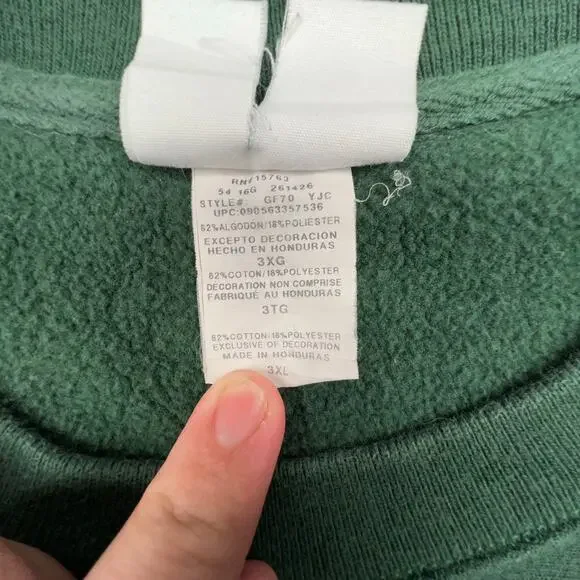 Champion Reverse Weave Crewneck Sweatshirt Green 3XL Oversized Fit - Picture 9 of 9